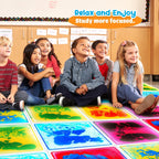Sensory Floor Tiles for Kids Toddlers: 6 Pack Liquid Play Mats, 12"x12" Squares Autism Sensory Puzzle Pad, Lava Tiles Games Dance Step Pads, Preschool Classroom Montessori Gross Motor Daycare Toys