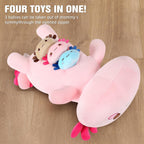 Onsoyours Axolotl Stuffed Animal Mommy 19.7" with 3 Baby Axolotl Plushies in Tummy, 4 Piece of Cute Axolotl Plush Pillow Toys for Kids Girls Boys
