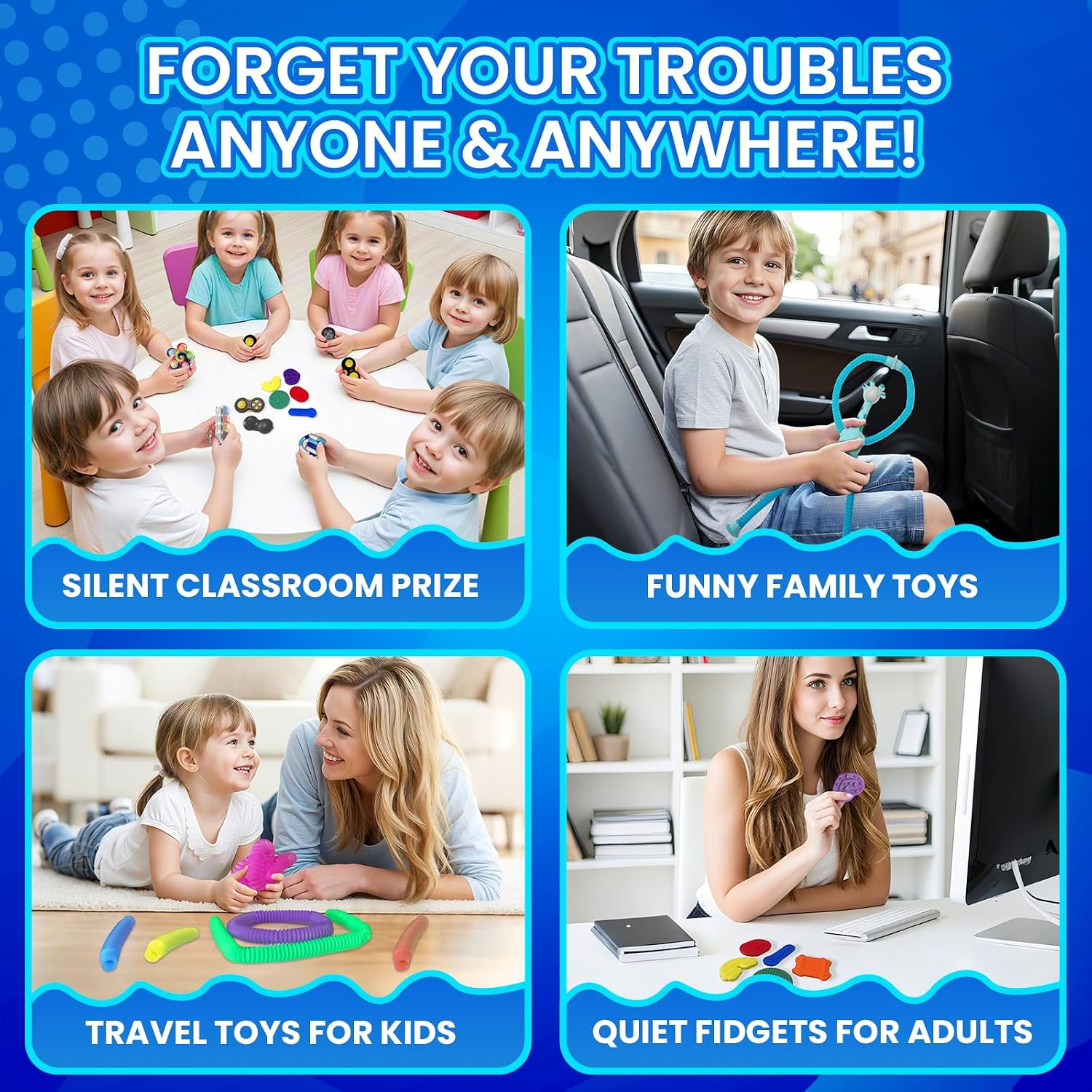 Sensory Toys 25 Pack with Visual Auditory Tactile Fidget Toys for Kids Adults Autism ADHD, Focus Calming Set for Classroom Calm Down Corner Office Desk, Travel Party Favors Gifts