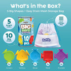 BUNMO Bath Toys for Toddlers - Connect, Build, Create - Suction Bathtub Toys - Hours of Fun & Creativity - Fine Motor Skills - Stimulating Sensory Toys - Babies Ages 1+ 2, 3 - Extra Large 10 Pack