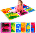 Sensory Floor Tiles for Kids Toddlers: 6 Pack Liquid Play Mats, 12"x12" Squares Autism Sensory Puzzle Pad, Lava Tiles Games Dance Step Pads, Preschool Classroom Montessori Gross Motor Daycare Toys