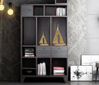 2 Pack Gold Sailboat Decor Boat Sculpture for Home Decor Modern Boat Statue Decorative Nautical Decoration for Living Room Bookshelf Shelf Table Office