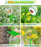 Bug Catcher for Kids Age 3-12, Bug Vacuum Catching Kit with Bug Collector | Butterfly Net Magnifying Glass Bugs Grabber Insect Catcher Tweezers, Outdoor Explorer Toys Gift for Kids
