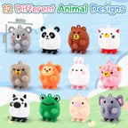 12 PCS Animal Pop Suction Fidgets Toys, Travel Toys for Airplane Car Activities Essential, Party Favors for Kids, Goodie Bags Stuffers for Kids, Bath Toys, Birthday Gifts for Boy Girls
