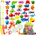 Goody King Magnetic Fishing Game Pool Toys for Kids - Outdoor Indoor Water Table Toys Carnival Party Water Bath Toy for Toddlers 1-3 4 5 6 Years Old 2 Players Gift (Medium)