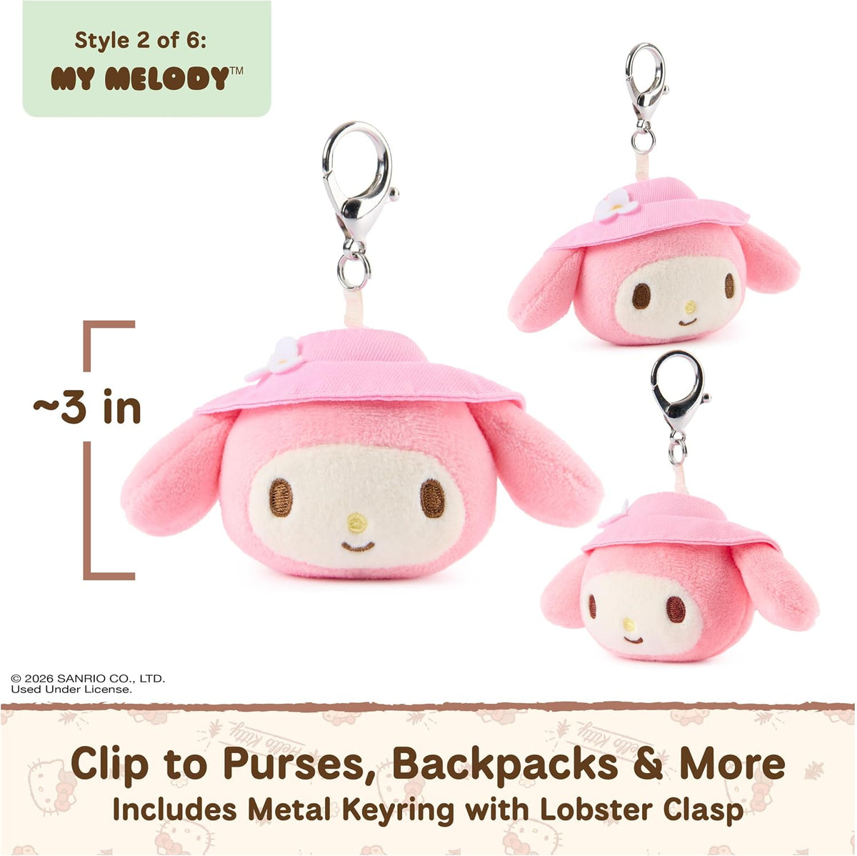 GUND Hello Kitty & Friends 3-Inch Surprise Camping Plush (1 of 6 Styles) | Blind Bag Mystery Unboxing Inspires Outdoor Roleplay Adventures; Includes One Random 3.5-Inch Sanrio Stuffed Clip Toy Ages 1+