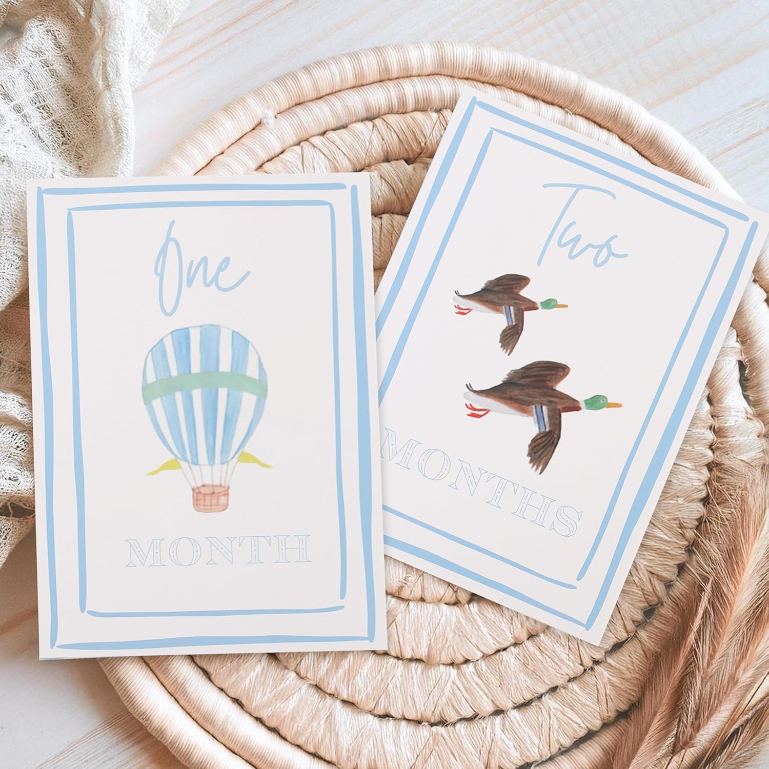 Boy Watercolor Milestone Cards,My First Monthly Milestone Cards