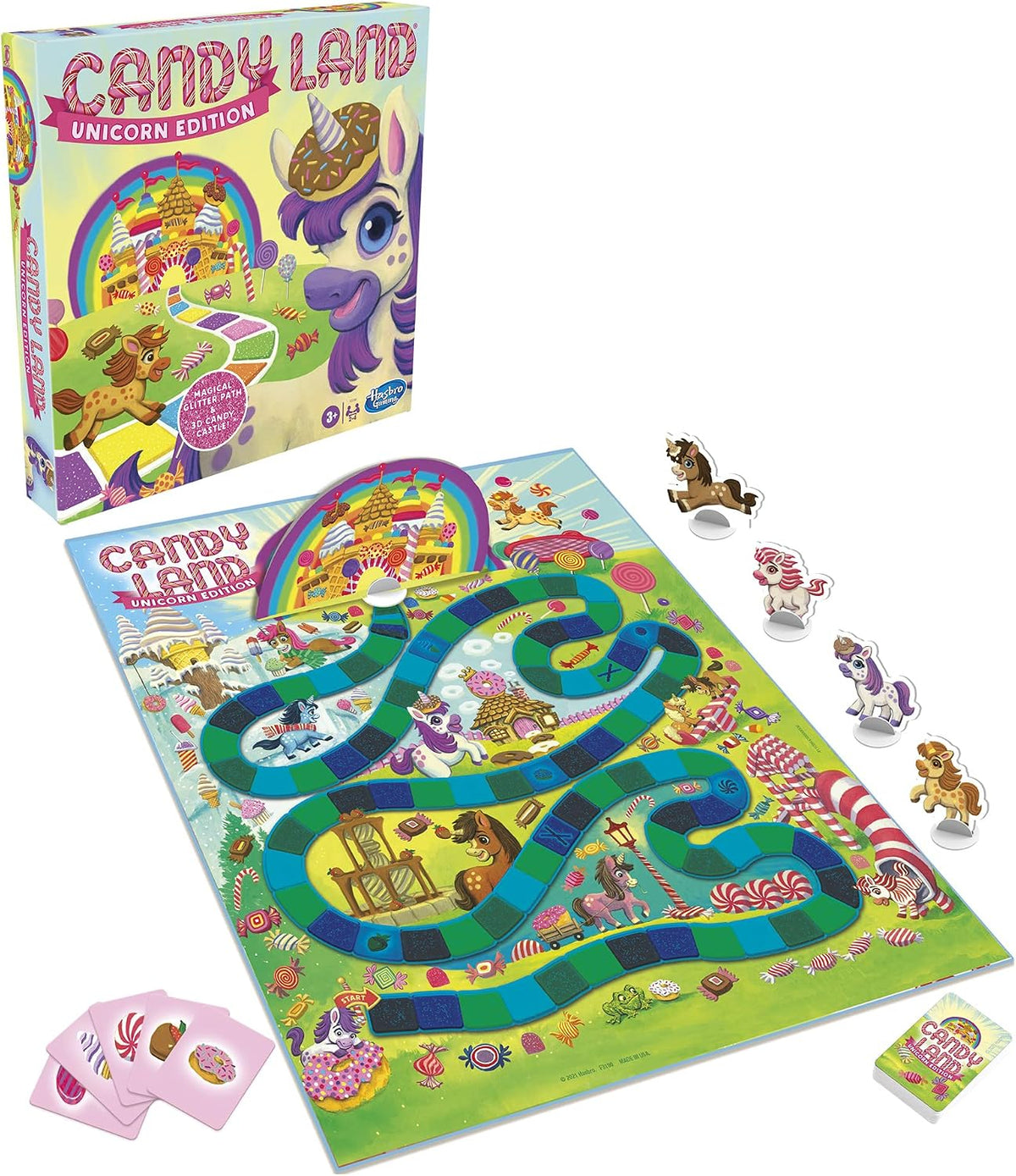 Hasbro Gaming Candy Land Unicorn Edition Preschool Board Game | Back to School Gifts for Kids | Classroom Toys | Ages 3+