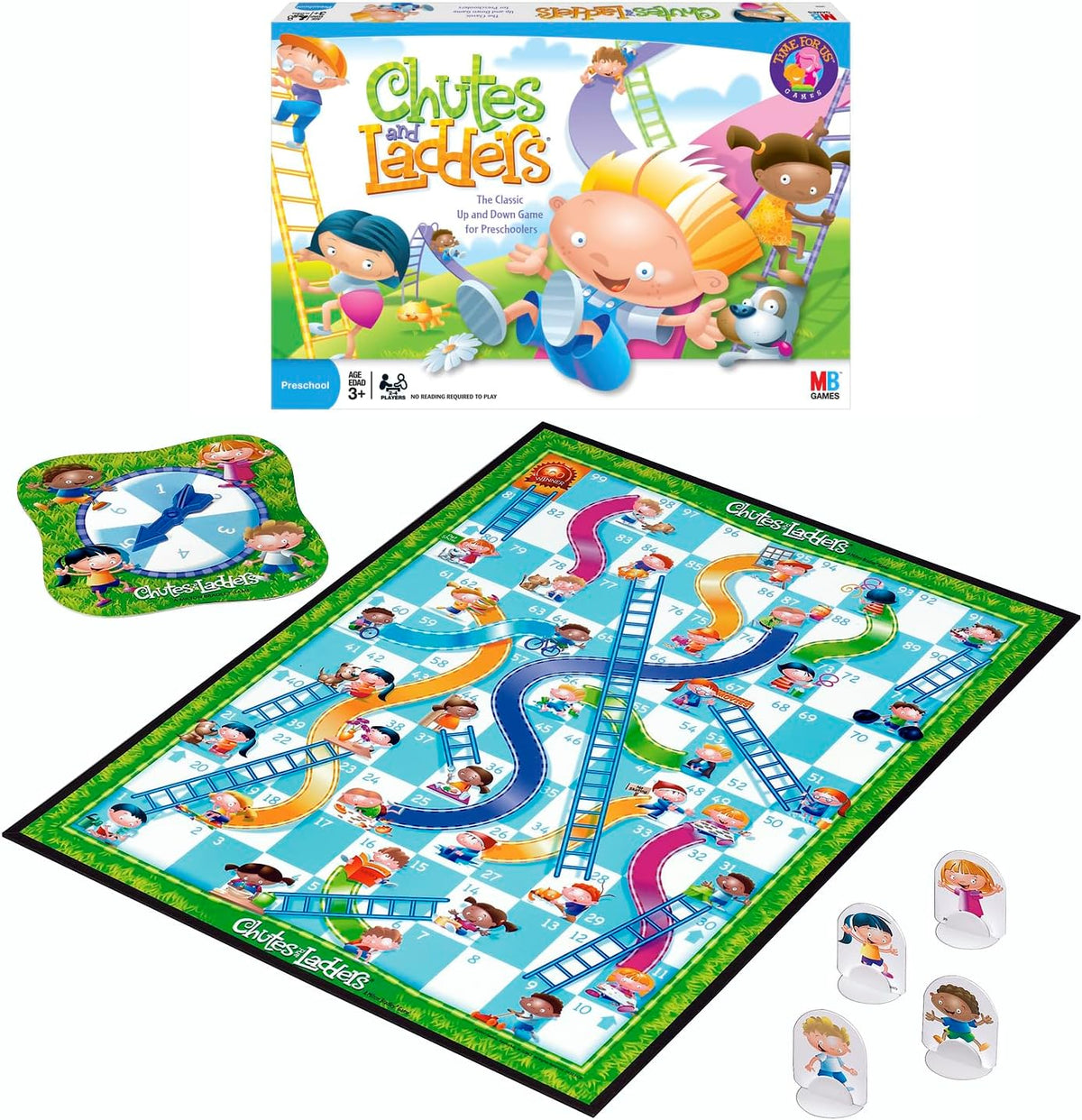 Hasbro Gaming Chutes and Ladders Board Game, 2 to 4 Players, Gift for Kids, Preschool Classroom Games, Ages 3+