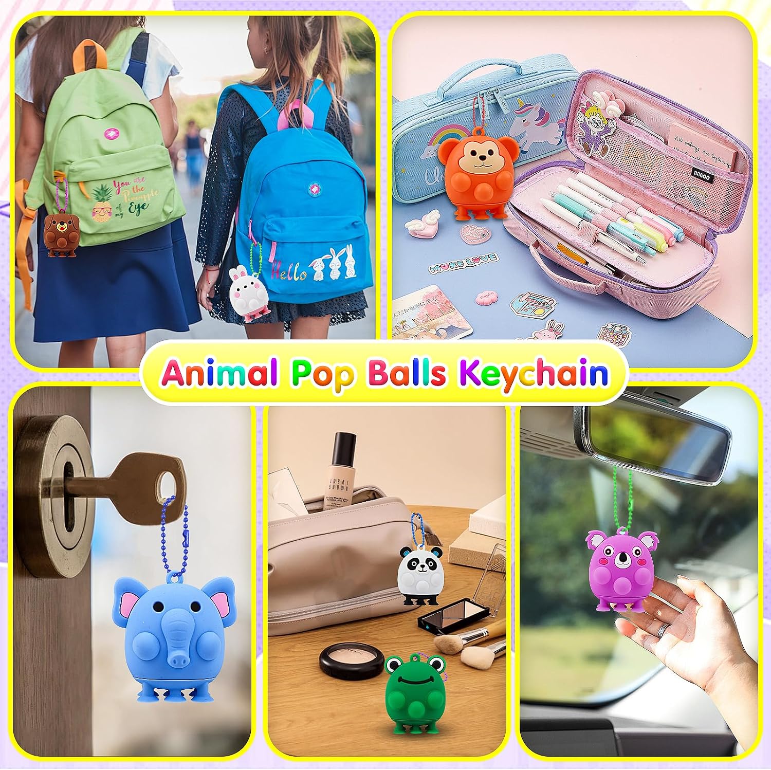 12 PCS Animal Pop Suction Fidgets Toys, Travel Toys for Airplane Car Activities Essential, Party Favors for Kids, Goodie Bags Stuffers for Kids, Bath Toys, Birthday Gifts for Boy Girls
