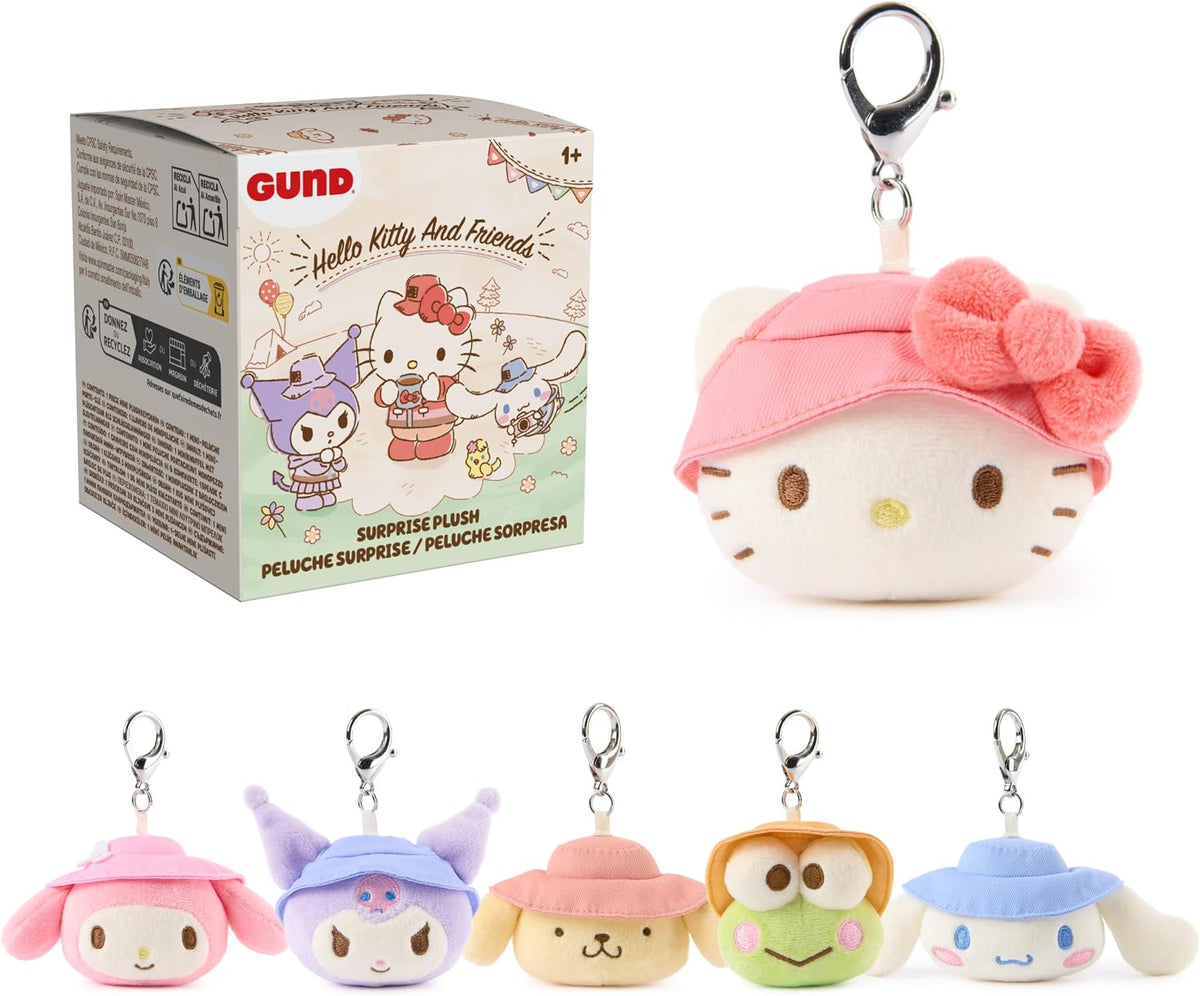 GUND Hello Kitty & Friends 3-Inch Surprise Camping Plush (1 of 6 Styles) | Blind Bag Mystery Unboxing Inspires Outdoor Roleplay Adventures; Includes One Random 3.5-Inch Sanrio Stuffed Clip Toy Ages 1+