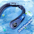 Portable Neck Fan that Blow Cold Air, LED Display, Rechargeable Hands-Free Wearable Cooling Personal Fan, 5 Speed, Neck Support, Bladeless Neck Air Conditioner, Gifts for Women/Men, Hot Flashes