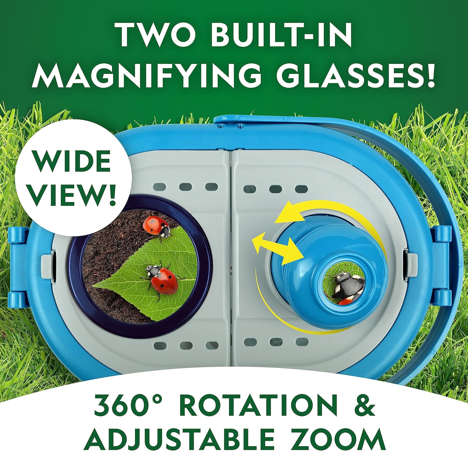 National Geographic Bug Catcher Kit and Outdoor Insect Habitat for Kids | 360-Degree Viewer, 2 Magnifying Lenses, Catching Net, Tweezers, Outdoor Exploration Toy, Insect Science, Birthday Gift