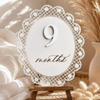 Baby Girl Monthly Milestone Signs, 1-12 Monthly Baby Milestone Girl, Newborn Photography Props Double-Sided, Nursery Decor for Girls