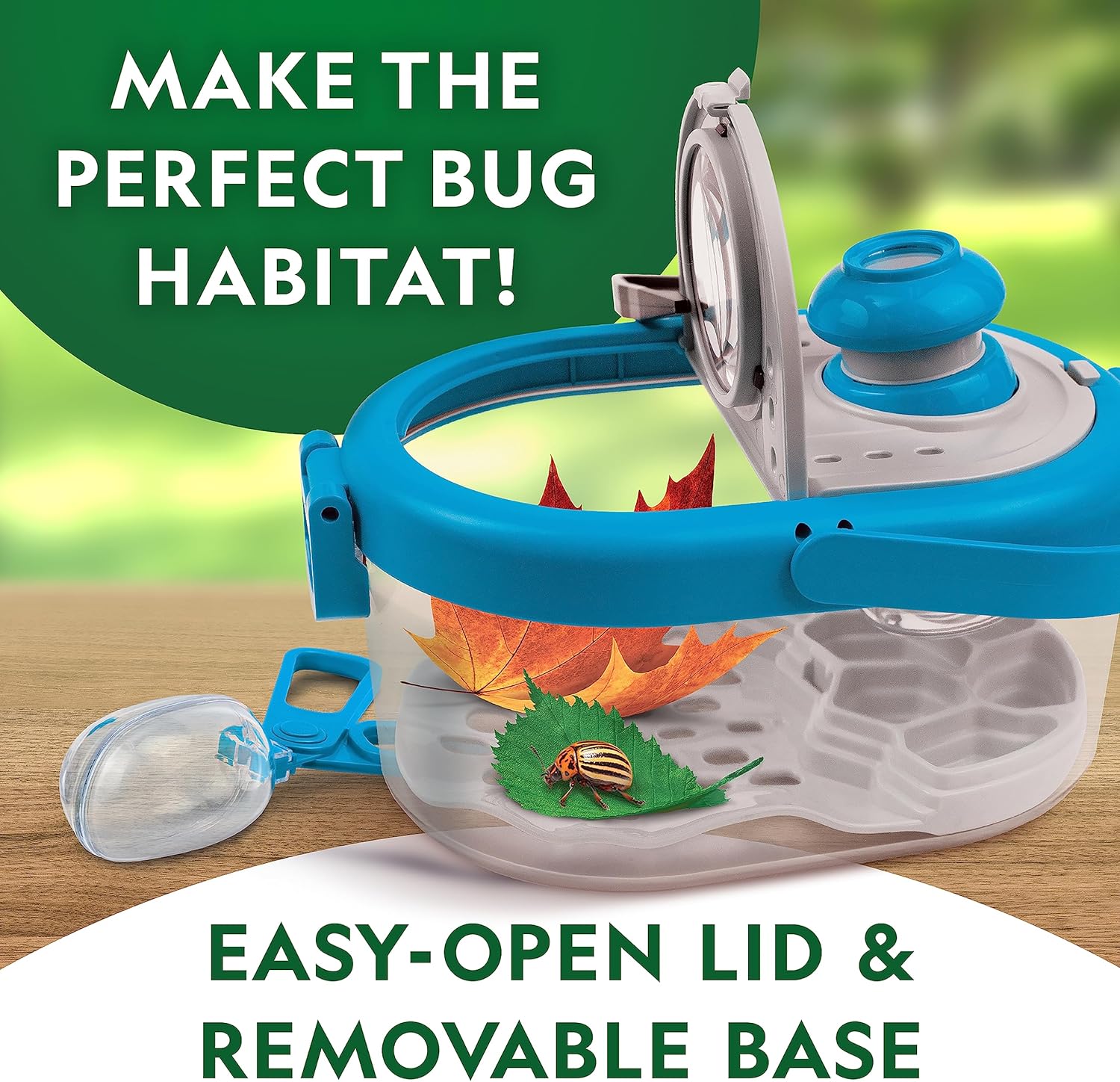 National Geographic Bug Catcher Kit and Outdoor Insect Habitat for Kids | 360-Degree Viewer, 2 Magnifying Lenses, Catching Net, Tweezers, Outdoor Exploration Toy, Insect Science, Birthday Gift