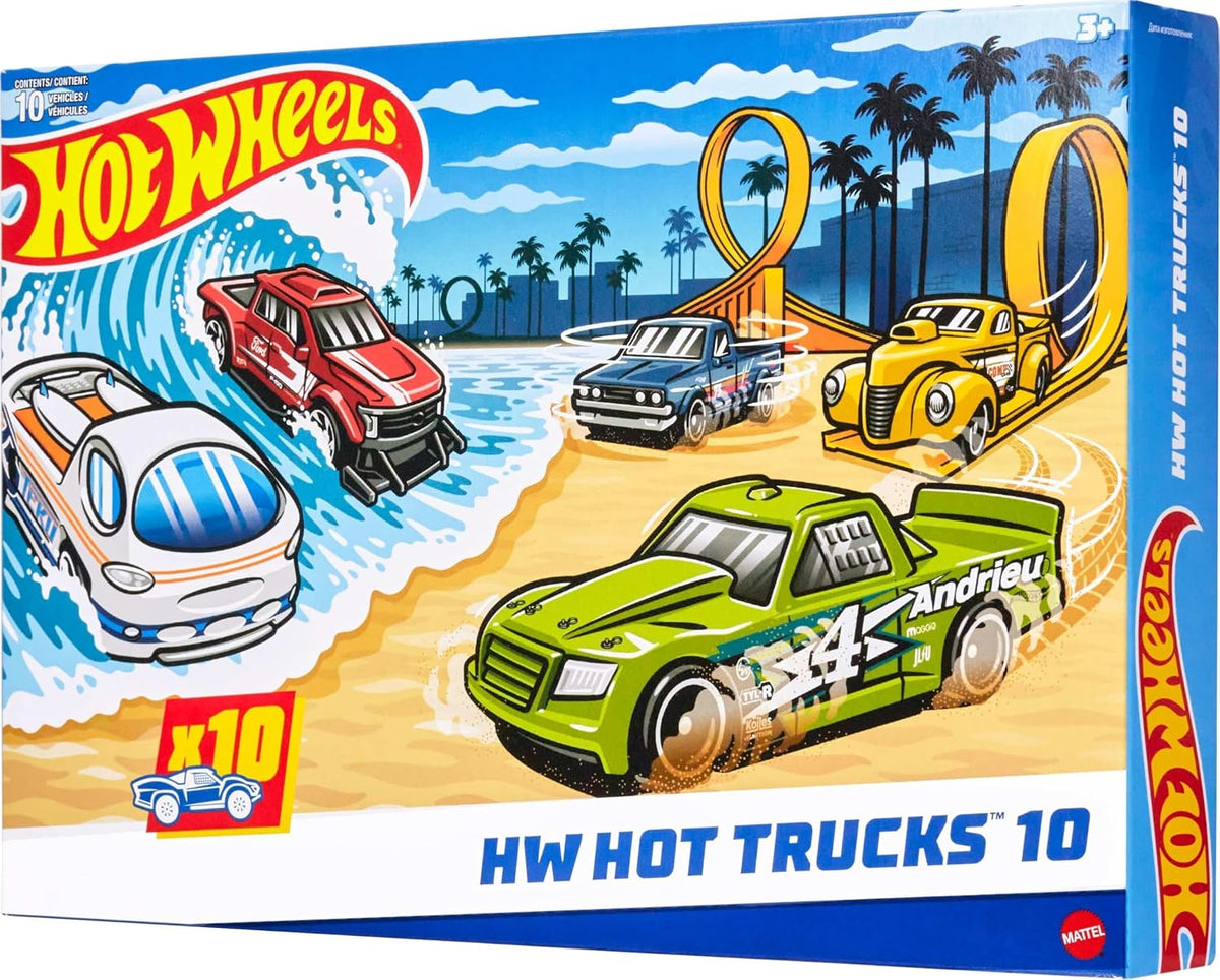 Hot Wheels 10-Pack of Toy Race Cars (Styles May Vary) | Set of 10 1:64 Scale Vehicles,Includes Hot Wheels Originals & Officially Licensed Cars