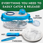 National Geographic Bug Catcher Kit and Outdoor Insect Habitat for Kids | 360-Degree Viewer, 2 Magnifying Lenses, Catching Net, Tweezers, Outdoor Exploration Toy, Insect Science, Birthday Gift