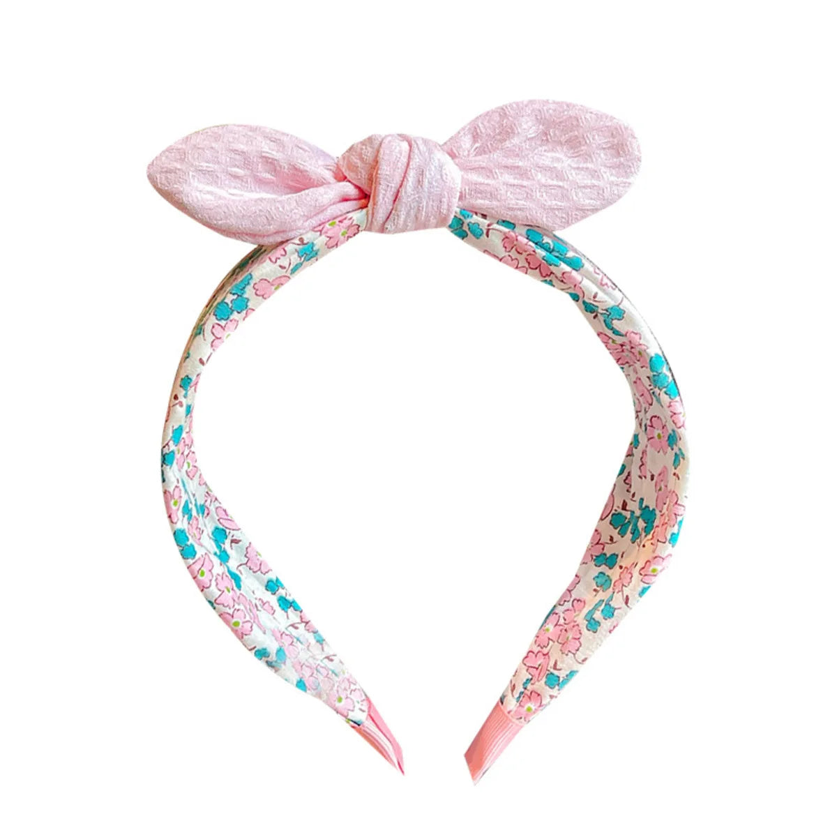 Summer Korean Style Rabbit Ears & Bowknot Headband Cute Fabric Wide Band Hair Hoop for Girls - Adorable Kids Accessory for Daily