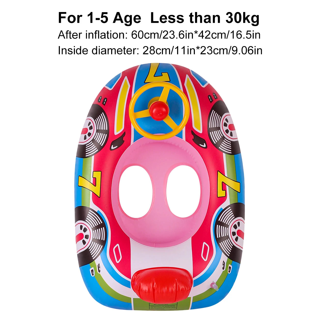 1PC Pool Floats, Inflatable Swim Ring, PVC Steering Wheel Float with Interactive Play Feature, Floating Seat Ring
