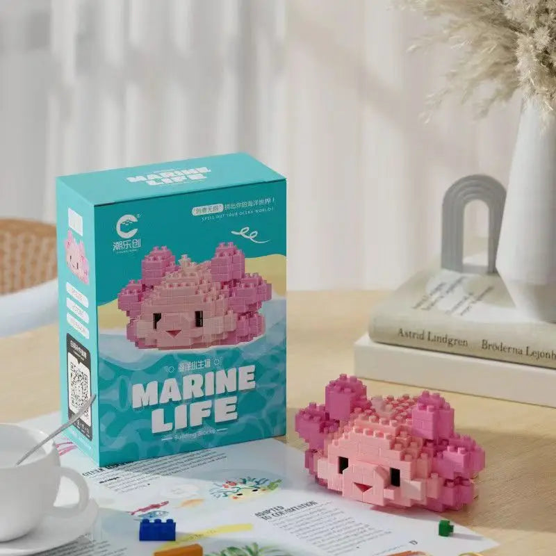 Creative Ocean World Animal Particle Building Blocks Toys Children's Toys Mini Animal Model Educational Toys Compatible Building