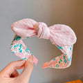 Summer Korean Style Rabbit Ears & Bowknot Headband Cute Fabric Wide Band Hair Hoop for Girls - Adorable Kids Accessory for Daily