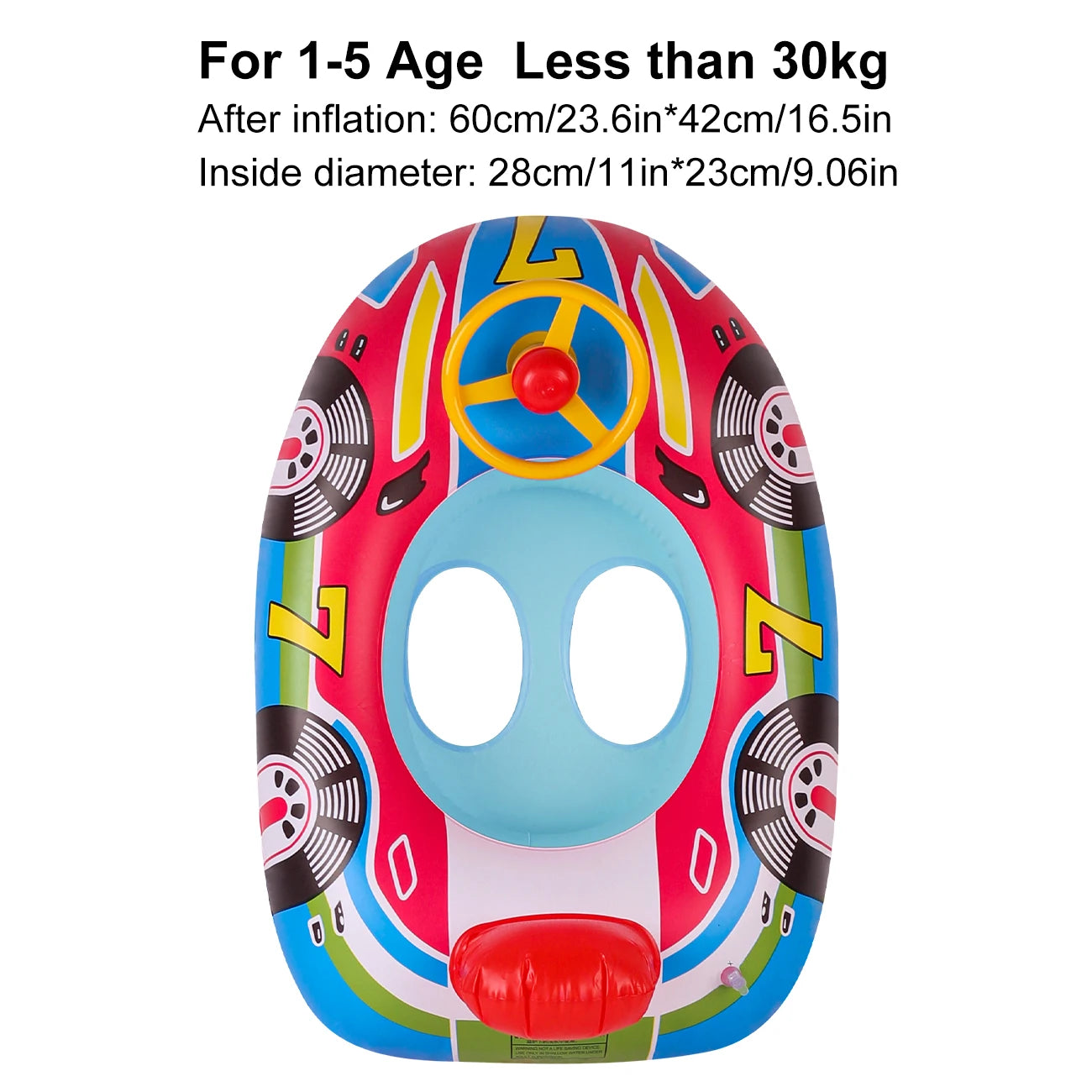 1PC Pool Floats, Inflatable Swim Ring, PVC Steering Wheel Float with Interactive Play Feature, Floating Seat Ring