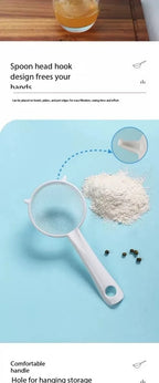 Kitchen Handheld Plastic Sieve Tea Strainer Flour Sifter Filter Reusable Handheld Filter Kitchen Accessories