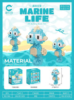 Creative Ocean World Animal Particle Building Blocks Toys Children's Toys Mini Animal Model Educational Toys Compatible Building