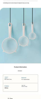 Kitchen Handheld Plastic Sieve Tea Strainer Flour Sifter Filter Reusable Handheld Filter Kitchen Accessories