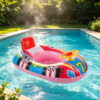 1PC Pool Floats, Inflatable Swim Ring, PVC Steering Wheel Float with Interactive Play Feature, Floating Seat Ring