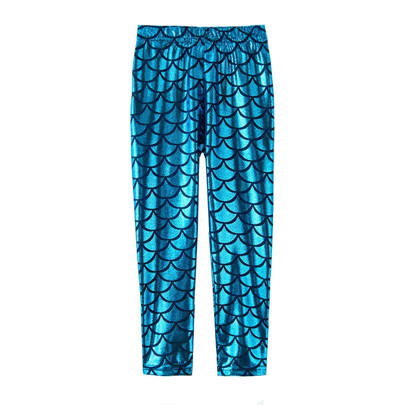 Girls Leggings Mermaid Leggings Girls Pants Kids Color Shiny Scale Slim Pants Kids Dance Performance Pants
