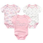 Baby Boy Jumpsuits 3 Pieces Newborn Clothes Set Toddler Girl Bodysuit Kiddiezoom Clothing 100%Cotton Soft Infant Rompers 0-12M