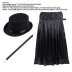 Kids Magician Role Play Costumes Outfit Boys Girls Halloween Magician Dress Up Cosplay Set  Top Hat Magic Cape Wand Gloves Kit