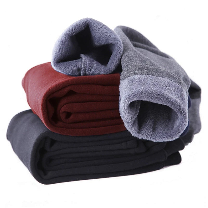Kids Boys Pants Autumn Winter Thicked Warm Girls Leggings Solid Color Children's Pant