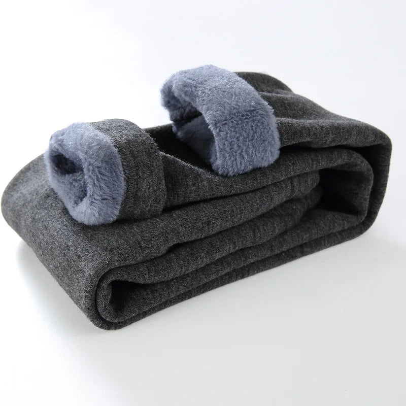Kids Boys Pants Autumn Winter Thicked Warm Girls Leggings Solid Color Children's Pant