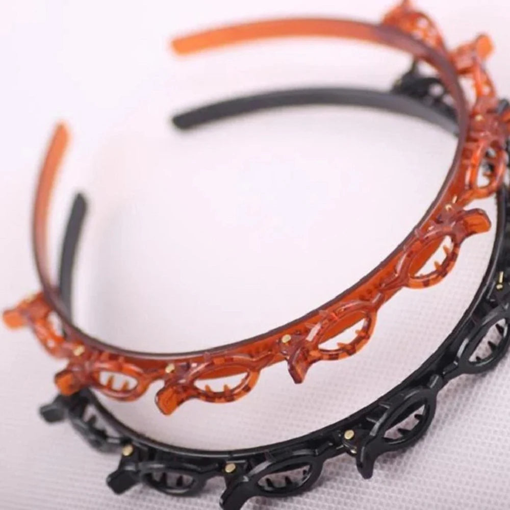 Double Bangs Twist Hair Clip Headband for Women
