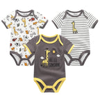 Baby Boy Jumpsuits 3 Pieces Newborn Clothes Set Toddler Girl Bodysuit Kiddiezoom Clothing 100%Cotton Soft Infant Rompers 0-12M