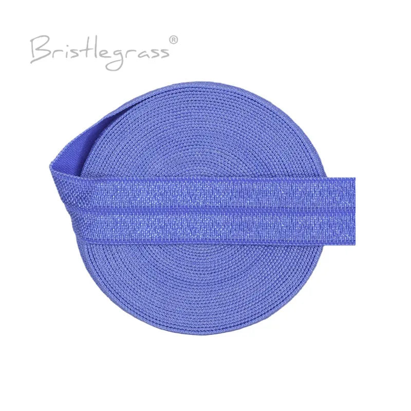 BRISTLEGRASS 2 5 10 Yard 5/8" 15mm Solid FOE Shiny Fold Over Elastic Spandex Satin Band Hair Tie Headband Dress Sewing Lace Trim