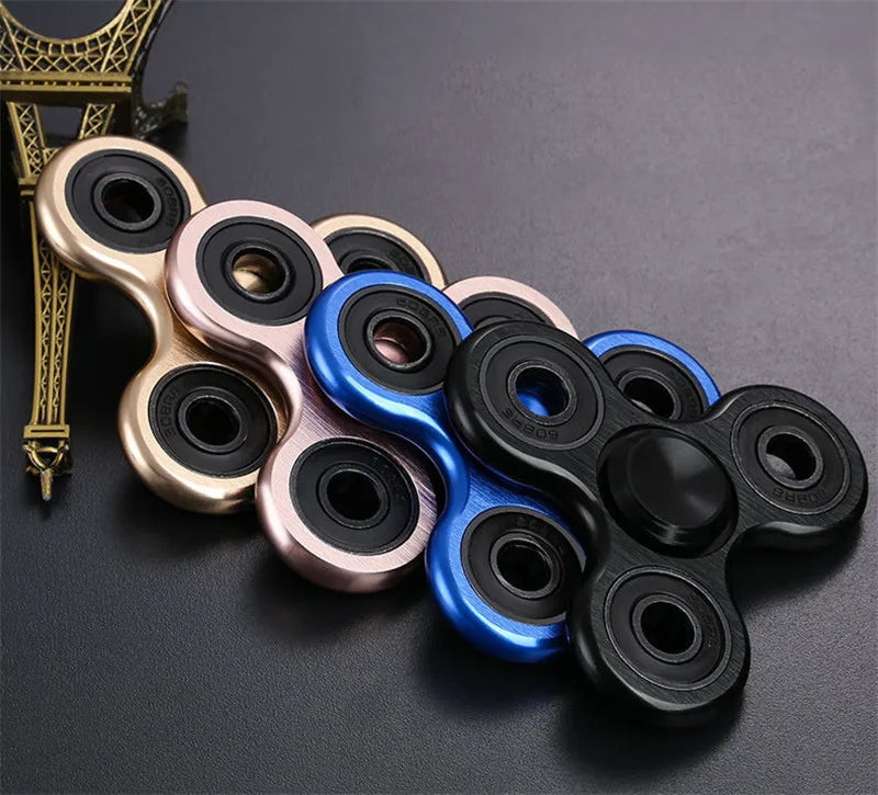 Aluminum Alloy Plating Fidget Spinner Metal Alloy R188 Mute Bearing Drawing Process Hand Spinner Stress Relief Adult Kids Toys