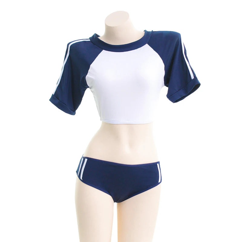 AniLV Japanese Anime Girl Student Gymnastics Gym Outfit Cheerleader Uniform Costume School Girl Sports Sukumizu Cosplay