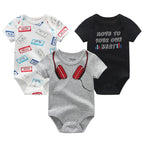 Baby Boy Jumpsuits 3 Pieces Newborn Clothes Set Toddler Girl Bodysuit Kiddiezoom Clothing 100%Cotton Soft Infant Rompers 0-12M