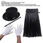 Kids Magician Role Play Costumes Outfit Boys Girls Halloween Magician Dress Up Cosplay Set  Top Hat Magic Cape Wand Gloves Kit