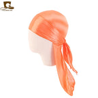 Men's Silky Durags Bandanas Turban hat Wigs Doo Men Satin Durag Biker Headwear Headband Hair Accessories Extra Long Tail Du-Rag