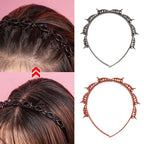 Double Bangs Twist Hair Clip Headband for Women
