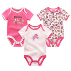 Baby Boy Jumpsuits 3 Pieces Newborn Clothes Set Toddler Girl Bodysuit Kiddiezoom Clothing 100%Cotton Soft Infant Rompers 0-12M