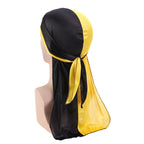 Men's Silky Durags Bandanas Turban hat Wigs Doo Men Satin Durag Biker Headwear Headband Hair Accessories Extra Long Tail Du-Rag