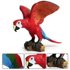 Oenux Bird Forest Animal Parrot Macaw Cockatiel Cockatoo Agapornis Puffin Model Solid PVC Garden Decoration Education Kids Toy
