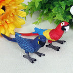 Oenux Bird Forest Animal Parrot Macaw Cockatiel Cockatoo Agapornis Puffin Model Solid PVC Garden Decoration Education Kids Toy