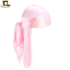 Men's Silky Durags Bandanas Turban hat Wigs Doo Men Satin Durag Biker Headwear Headband Hair Accessories Extra Long Tail Du-Rag
