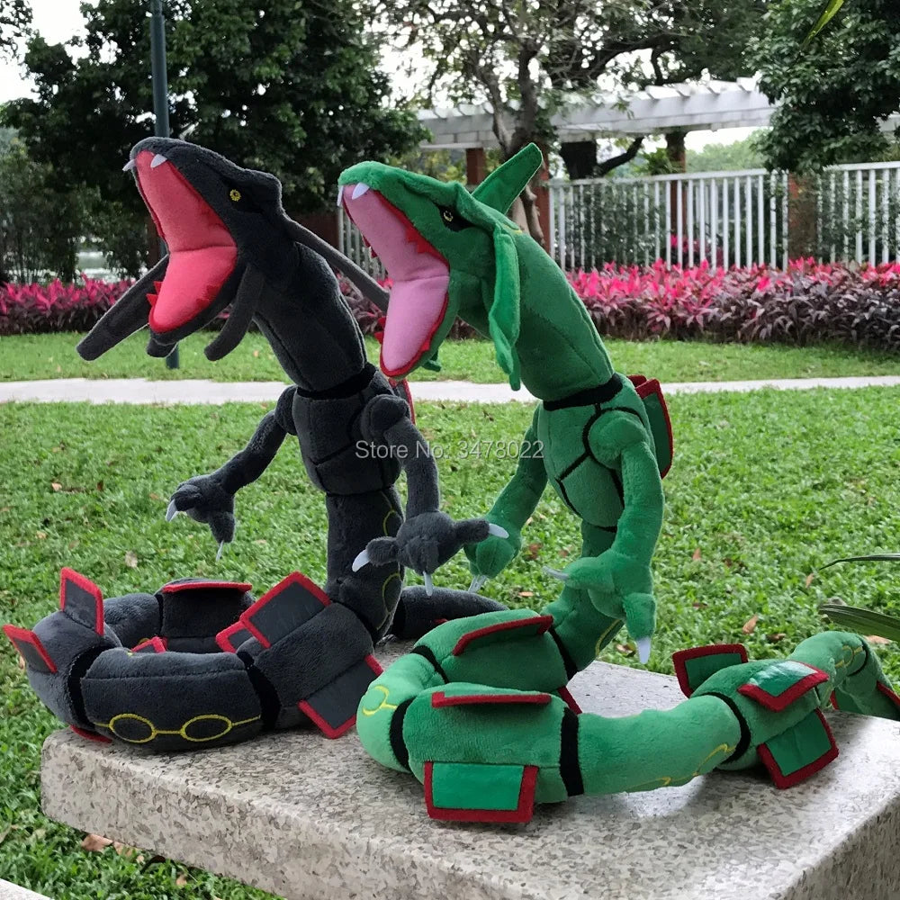 2 Styles Pokemon Dragon Plush Toy Mega Rayquaza 78CM Green And Shiny Black Soft Stuffed Animal Cartoon Figures Doll